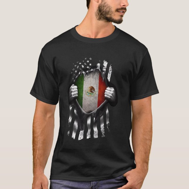 Camiseta Bandera Mexicana Estadounidense Usa México Molesto (Anverso)