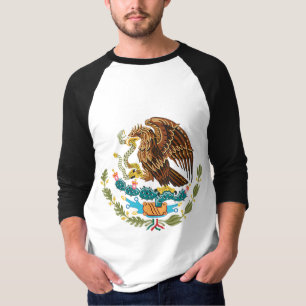 CAMISETA BANDERA MEXICANA - ESTILO DE MÉXICO - ESCUDO DE