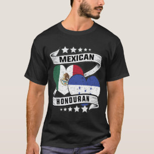 Camiseta bandera mexicana hondureña ,mitad mexicana mitad h