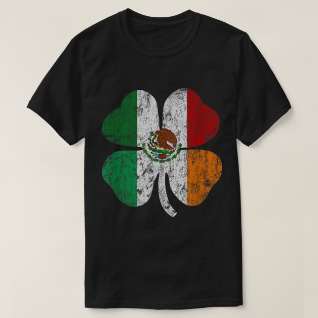 Camiseta Bandera Mexicana Irlandesa México Irlanda San Patr (Diseño del anverso)