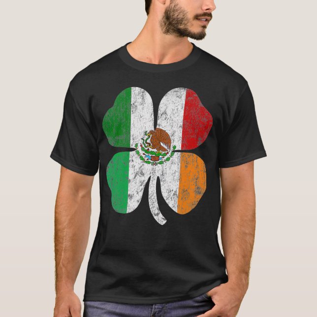 Camiseta Bandera Mexicana Irlandesa México Shamrock St (Anverso)