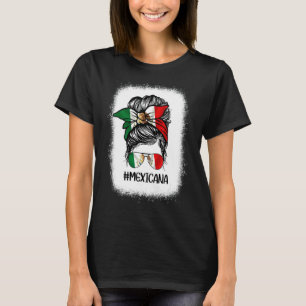 Camiseta Bandera Mexicana Mamá Bun Latin Mexico Hispanic He