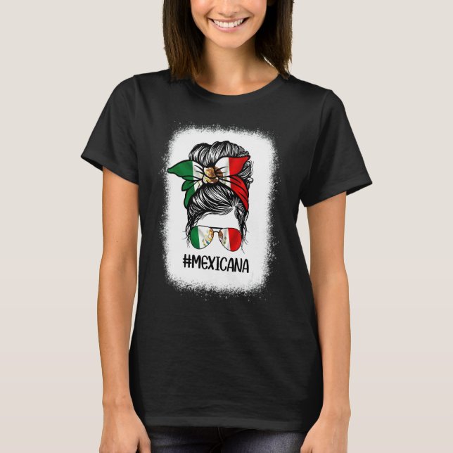 Camiseta Bandera Mexicana Mamá Bun Latin Mexico Hispanic He (Anverso)