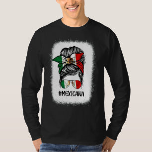 Camiseta Bandera Mexicana Mamá Bun Latin Mexico Hispanic He