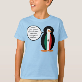 Camiseta Bandera Mexicana Ms. Penguin Hablando para Niños