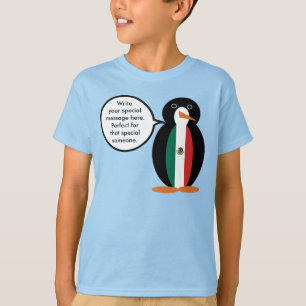 Camiseta Bandera Mexicana Ms. Penguin Hablando para Niños