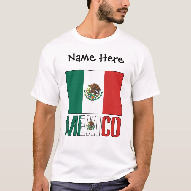 Camiseta Bandera mexicana personalizada (Anverso)