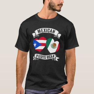 Camiseta Bandera mexicana puertorriqueña mitad mexicana pue
