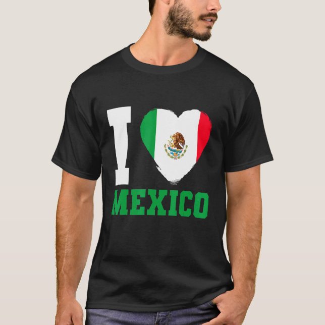 Camiseta Bandera mexicana que amo a México (Anverso)