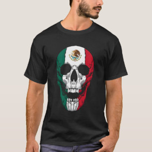 Camiseta Bandera Mexicana Skull Hecho En México Calavera