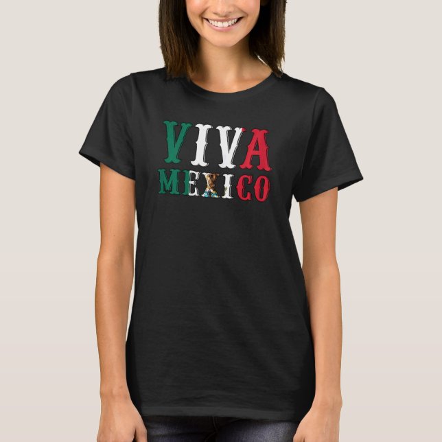 Camiseta Bandera mexicana vive patrimonio hispano en México (Anverso)