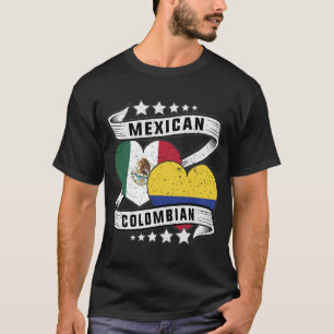 Camiseta Bandera Mexicana Y Colombiana