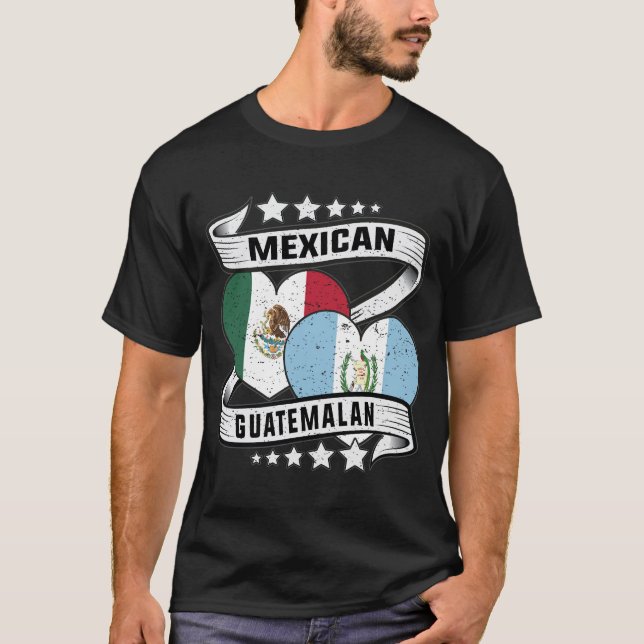 Camiseta Bandera Mexicana Y Guatemalteca (Anverso)