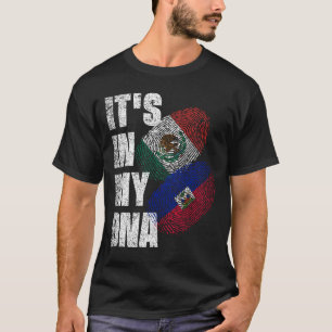 Camiseta Bandera Mexicana Y Haitiana Del Patrimonio De ADN 