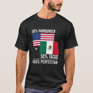 Camiseta Bandera Mexicano Americano Amor Orgulloso Mitad Mé