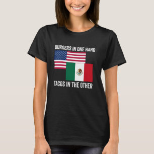 Camiseta Bandera Mexicano Americano Amor Orgulloso Mitad Mé