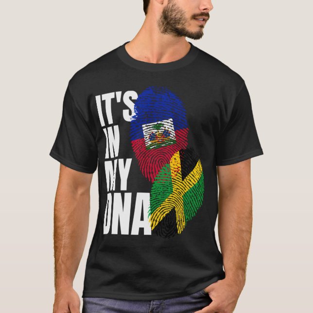 Camiseta Bandera Mezcla Jamaiquina Y Haitiana Patrimonio De (Anverso)