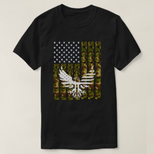 Camiseta Bandera militar estadounidense con águila