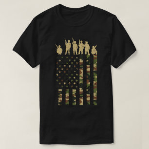 Camiseta Bandera militar estadounidense de soldados