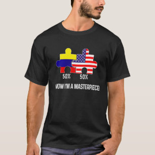 Camiseta Bandera mitad americana mitad colombiana Mapa comb