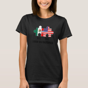 Camiseta Bandera mitad americana mitad mexicana Mapa combin