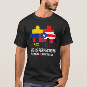 Camiseta Bandera mitad colombiana mitad puertorriqueña Mapa