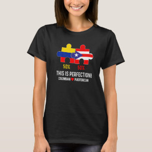 Camiseta Bandera mitad colombiana mitad puertorriqueña Mapa