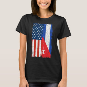 Camiseta Bandera mitad Cubana Media Estadounidense Cuba Rod
