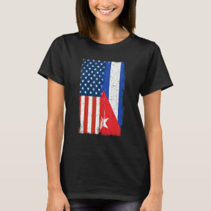 Camiseta Bandera mitad Cubana Media Estadounidense Cuba Rod