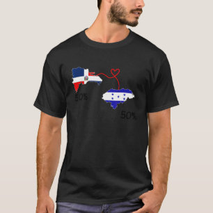 Camiseta Bandera mitad dominicana mitad hondureña Mapa Amor