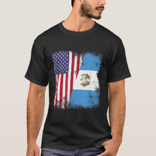 Camiseta Bandera Mitad Guatemalteca Guatemala Ee. Uu.