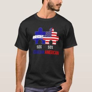 Camiseta Bandera mitad hondureña americana combinando Hondu