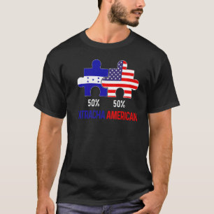 Camiseta Bandera mitad hondureña americana combinando Hondu