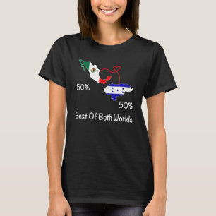 Camiseta Bandera mitad mexicana mitad hondureña Mapa México