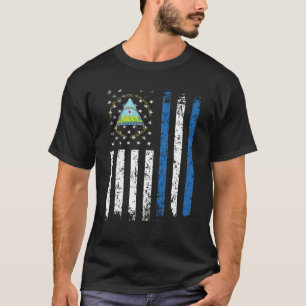 Camiseta Bandera mitad nicaragüense mitad estadounidense N