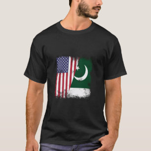 Camiseta Bandera mitad Pakistaní, cosecha de hilo higiénico