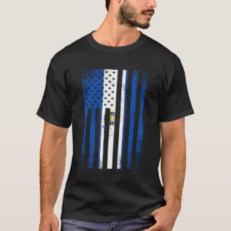 Camiseta Bandera mitad salvadoreña vintage americana dentro