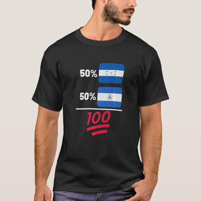 Camiseta Bandera mixta nicaragüense más hondureña (Anverso)