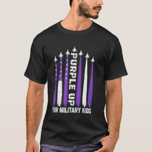 Camiseta Bandera Morada para niños militares Mes del niño m