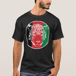 Camiseta Bandera nacional animal afgana leopardo de Afganis