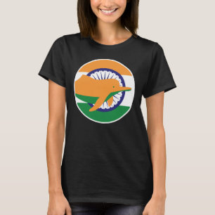 Camiseta Bandera nacional animal del delfín del río India