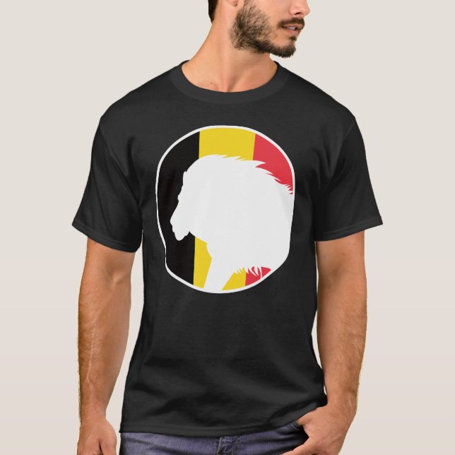 Camiseta Bandera nacional belga de los animales leones de B (Anverso)