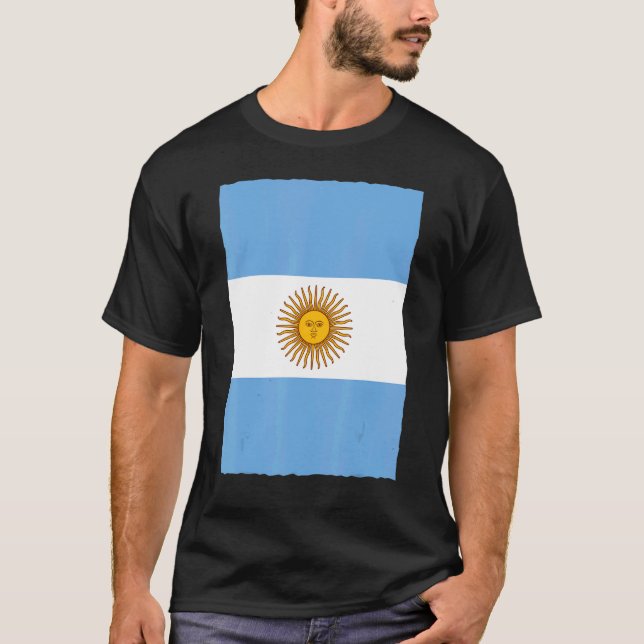 Camiseta Bandera nacional de Argentina retro vintage (Anverso)