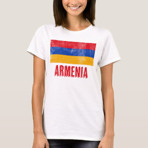 Camiseta Bandera nacional de Armenia (mirada de Grunge)