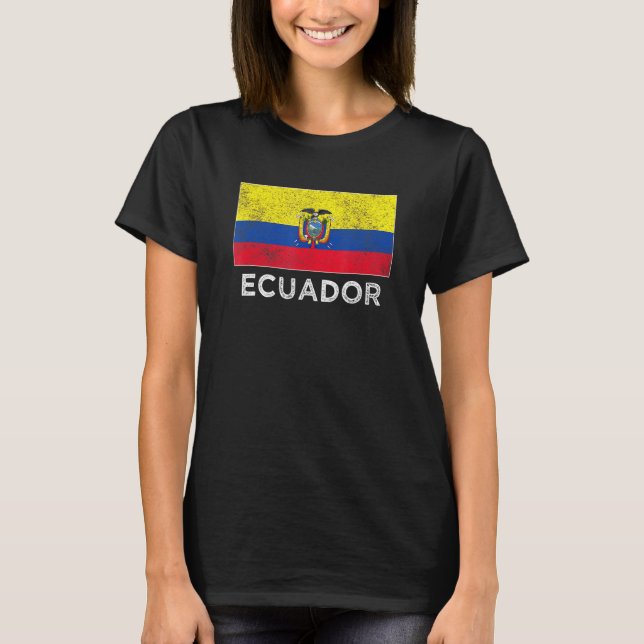 Camiseta Bandera Nacional De Ecuador Afectada Por Hombres N (Anverso)