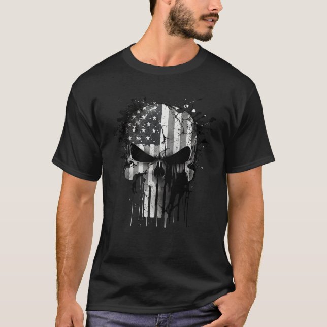 Camiseta Bandera Nacional de EE. UU. con tema de Reaper Esp (Anverso)