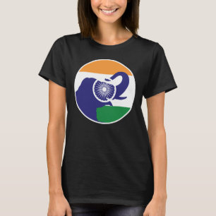Camiseta Bandera nacional de elefantes de la India en Asia