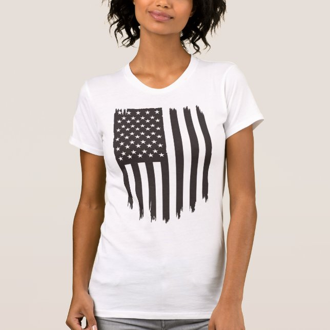 Camiseta Bandera nacional de Estados Unidos ondeando (Anverso)