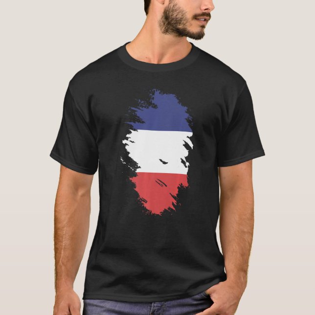 Camiseta Bandera nacional de Francia de recuerdo para hombr (Anverso)