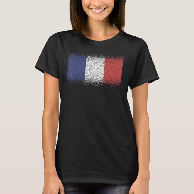 Camiseta Bandera nacional de Francia de recuerdo para hombr (Anverso)